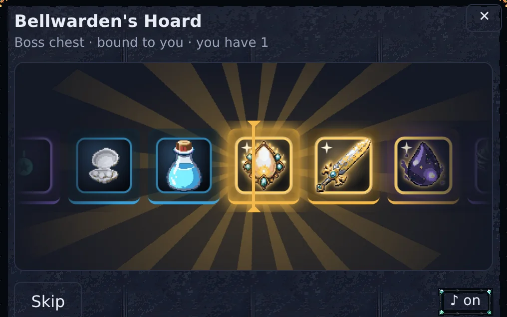 A boss chest lands on a legendary